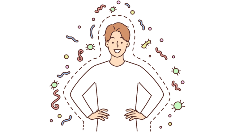 Illustration: Mensch mit gestärktem Immunsystem